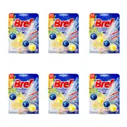 6PK Bref 50g Power Active 4 Function Formula Juicy Lemon Scent Toilet Freshener