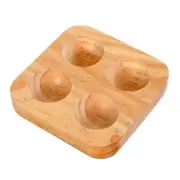 Egg Holder for Refrigerator Storage Countertop Small Plate Wooden Tray Child