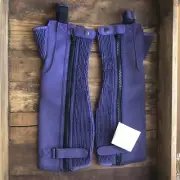 HB Equestrian Amara Suede Half Chaps Purple Small Horse Riding Half Chaps