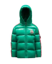 Dincer logo-patch padded jacket 8Y bright green