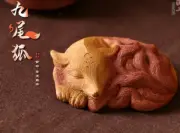 chinese yixing zisha tea pet fox decoration DuanClay Nine-tailed fox