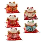 Maneki Neko Good Luck Cat Piggy Bank Ceramic Figurine Blessing Feng Shui