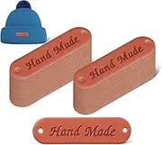 30pcs PU Leather Handmade Tags for Crochet Items, Handmade Leather Labels, Microfiber Colorful Leather Labels with Love Hearts Handmade Embossed Crochet Tags with Holes for Crafts Knitting Sewing Hats