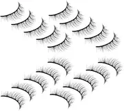 WOONEKY Natural False Lashes for Women 10 Pairs Fluffy Eyelashes Extensions Easy to Wear Makeup Products