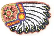 Handmade Beaded Hair Barrette for Women,Native American Style Seed Beaded Hair Clip,Hair Band for Women,One of a kind Indian Fashion Jewelery. (Multicolour Feather)