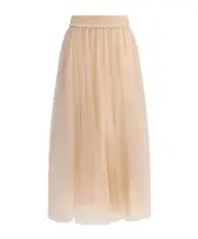 Fabiana Filippi Elasticated Waistband Tulle Midi Skirt IT40,IT42 Nude