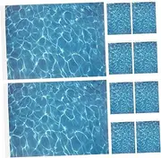 10pcs Realistic Water Grain Sticker DIY River Stream Decor for Tables Plastic Water Basing Paper for Micro Landscapes
