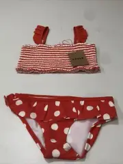 Mini Boden Girls Smocking Pretty Bikini Red Size 4-5y