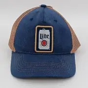 Miller Lite Beer Can Adjustable Trucker Hat Blue AA3