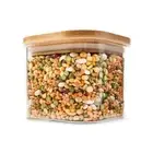 New Glass Container with Bamboo Lid Food Storage Jars 500m Free Ship