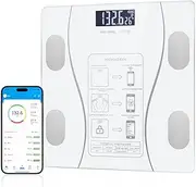 Bathroom Scale with Smartphone App, Digital Simple and Practical Body Fat Scale with Led Display (White)