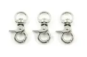 3pc 9mm Silver Metal Swivel Snap Hook Clip Bag Belt Strap Backpack Cord Buckle G