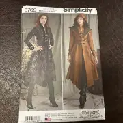 Steampunk Coat Costume Cosplay Size 12-22 Simplicity 8769 Sewing Pattern