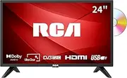 RCA D24F1D 24 Inch Small TV Built-in DVD Player, Freeview HD Dolby Digital Audio,LED Backlighting Display, HDMI VGA PC SCART USB Record Media Player for Small Lounge Kitchen