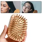 VOG* DETANGLING HAIR BRUSH 木製髮刷便攜式竹鋼針頭皮按摩髮刷梳男士女士梳理美髮造型工具