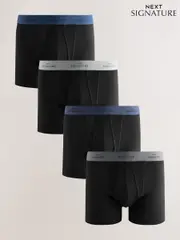 Black Comfort Soft 4 pack Signature A-Fronts Boxers (N09374) | $44