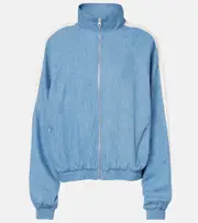 [The Upside] The Upside Oracle Elias hemp and cotton chambray track jacket AU 8 blue
