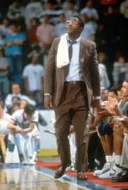 Head coach John Thompson Georgetown looks on in an NCA- Basketball 1988 Photo 8