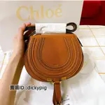 二手正品 CHLOE 寇依 MINI MARCIE 迷你粒面小牛皮鈴鼓包 棕色 斜挎包 單肩包 實拍99新