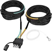 Trailer Wiring Harness, 4 Pin 5 Wire Trailer Wiring Harness with Pvc Protective Tube, Wire Connector Plug for Boat Rv Tractor, Detent Cables