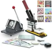 2x2inch Square Magnet Maker Machine Kit, 50x50mm DIY Photo Fridge Magnet Maker Machine, 1 Press Machine+ 1 Paper Cutter+ 200 Sets Consumables