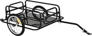 ALQYBD Wanderer Folding Bicycle Bike Cargo Storage Cart and Luggage Trailer with Hitch - Black