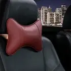 Leather Bone Head Neck Rest Pillow Restraint Cushion Pad Car Seat Headrest