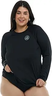 [Body Glove] Women's Sleek Plus Long Sleeve Rashguard with UPF 50, Available in Sizes 1x,2X,3X