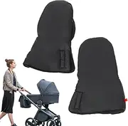 Stroller Hand Muff, Stroller Gloves - Foldable Handlebar Mitts - Anti-freeze Mitts for Stroller Handlebars, Adjustable Hand Warmer Cuff Rainproof
