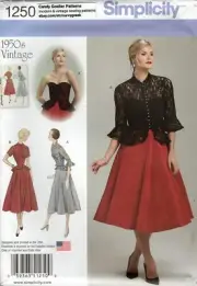 Simplicity 1250 Strapless Dress w Sweetheart Neckline, Peplum & Jacket Sz 6-14