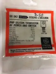 GE-342 PNP SILICON TRANSISTOR AF POWER AND SWITCH NOS