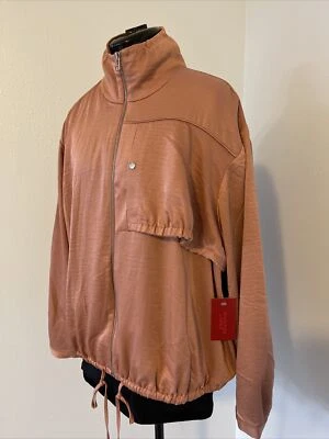 Jennifer Lopez Light Silky Jacket L New w/ Tags Blush Pink Mauve Orig $68 JLO
