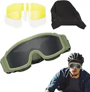 Motorcycle Goggles, Dustproof Riding Goggles, Anti Fog Safety Eyewear, Windproof Protective Glasses, Professional Motocross Gear, Adjustable Strap, Men Women, 8.26 Inches