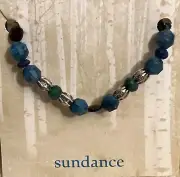 NWT Sundance Catalog Turquoise Apatite Silver Garnet “Make It Be Bracelet” $188