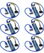 USB 3.0 PCI-E Express 1x To 16x Extender Riser Card GPU Riser(Blue 6-PCS)