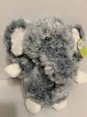 Spark Create Imagine Fur Gray Elephant Plush Stuffed Animal Rattle (P)