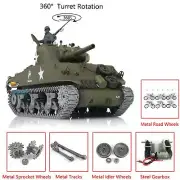 1/16 Henglong 7.0 Customized M4A3 Sherman RC Tank 3898 360° Turret Metal Tracks