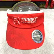 TRIBIKE Transport Triathlon Kona 2017 Visor Hat Men's OSFA Moisture Wicking Red