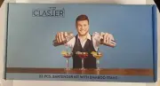 New CLASIER Bartender Kit 23-Piece Bar Set -Bamboo Stand Cocktail Recipes-Silver