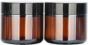 Magic Season Refillable Jars (60g, Amber, with Lids and Pads, Set of 2)