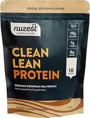 Nuzest - Clean Lean Pea Protein - Vegan Protein Powder - Complete Amino Acid Profile - Plant-Based Workout & Recovery Fuel - All Natural Food Supplement (250g, Salt Caramel)