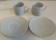 Bodum Fine Porcelain 2 Demi Cup 2 Saucers Espresso New in original box