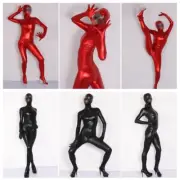 Women Faux Latex Zentai Bodysuit Catsuit Wet Look Shiny Suit Costume Stage