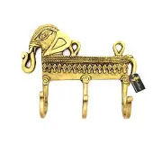 Antique Yellow Ethnic Elephant Design Key Holder Showpiece Home Decor