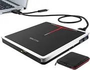 External CD DVD Drive NOLYTH USB 3.0 Type-C Portable Disc Drive for Laptop PC, USB Disk Drive CD DVD Burner Player Writer with SD TF Slot 2 USB Ports for MacBook Mac Windows iMac