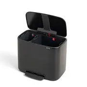 Brabantia Bo Pedal Rubbish Garbage Bin 11 / 23 Litre - 54cm - Matt Black