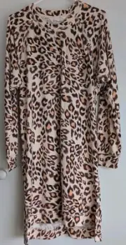 Peter Alexander Nightie Women's Size S Animal Print Long Sleeve Super Cosy Soft