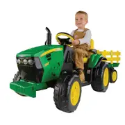 John Deere Ground Force 12v Kids Ride-On Tractor With Trailer