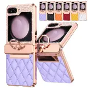 Case For Samsung Galaxy Z Flip 6 5 4 3 Shockproof Luxury Leather Cover With Ring
