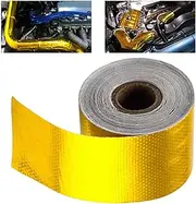 [Generic] Car Heat Shield Tape | Car High Heat Resistant Tape, Adhesive Heat Reflective Tape Roll Compatible with Firewall Hoods Hoses and
